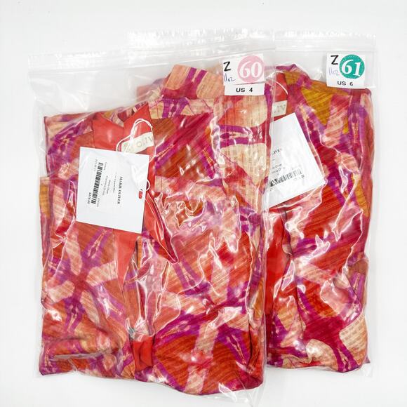 Marie Oliver Carmina Mini Dress in Guava Pink Orange Multi 2Q13B-177-207A US 4 - Picture 5 of 5